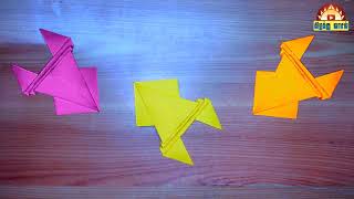 #பேப்பர் #தவளை செய்வது எப்படி?/How to make #origami #frog?#ChuttysCrafty