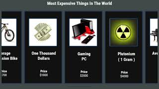 Comparison of Most Expensive Things