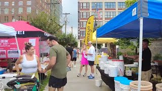 Walking inside Coles Street Market in Jersey City, New Jersey, USA