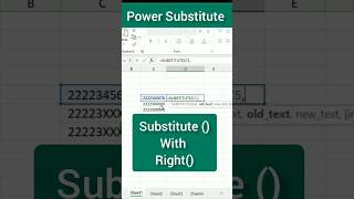 Substitute with right function #exceltech #smartphone #excel #excelshortcuts #exceltricks