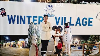 winter village fun Aldhannah city Ruwais Abu dhabi | winter village ruwais | fun snowfall in desert