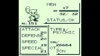 Pokémon Blue [Game Boy] - Mew Glitch