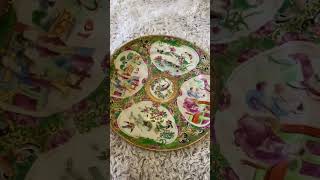 Antique Chinese Famille Rose Medallion Plate (Restored) c. 1840-1850 20 см