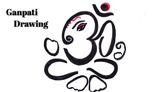 Ganesh Chaturthi Drawing easy step by step ll Ganesh Drawing Easy ll Ganpati Drawing