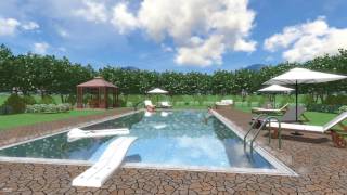 Progettazione piscina privata in 3D RS piscine group.