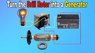 Turn the Drill Rotor into a Generator with Magnet #026