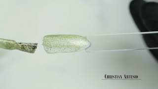 Ημιμόνιμο βερνίκι νυχιών Christian Artesio Νο 196 χρυσό glitter, 10ml