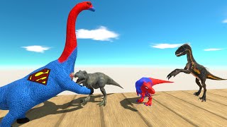 BRACHIOSAURUS vs CARNIVORE DINOSAURS DEATH RUN - Animal Revolt Battle Simulator