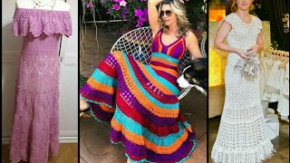 Top demanding most Beautiful 😍 crochet long maxi dresses /long party dresses gown dresses designs