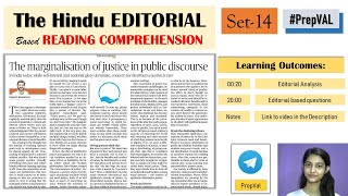 #PrepVal #exams Marginalization of Justice |SET 13| The Hindu Editorial RC