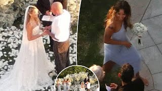 Tish Cyrus shares photos from 'fairytale' wedding to Dominic Purcell at daughter Miley's home