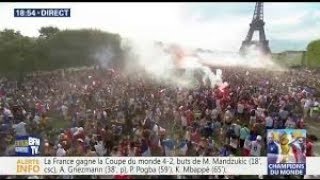 La France Championne Du Monde !la Fête Sur Le Champs De Mars Sur Les Champs Élysée