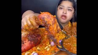 ASMR: EATING SPICY CHICKEN CURRY🔥 CHICKEN BRIYANI || #shorts #mukbangn#asmreating #mukbangasmr #asmr