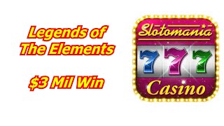 Slotomania Slot Machine Game Legends of The Elements On Cell Phone $3 Mil WIN