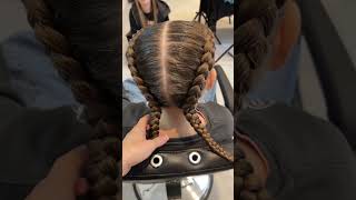 Classic Dutch braids #braids #hairstyles #hair #hairtutorial #braidstyles #hairvideo #hairstyle