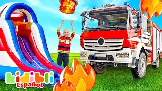 Los niños bomberos salvan el día! 🚒🔥 Videos educativos de camiones de bomberos para niños Kidibli