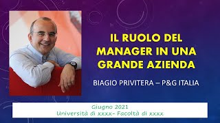 "IL RUOLO DEL MANAGER IN UNA GRANDE AZIENDA"  by  B.Privitera