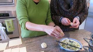 How to fill, seal, and form Chinese sesame buns