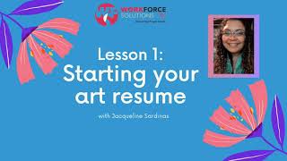 Job Jumpstarts: Art Resume and Portfolio Building