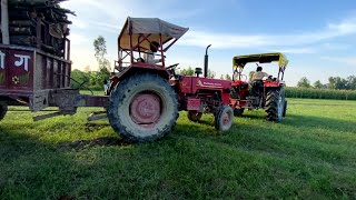 mahindra tractor stuck with heavy loaded trolley rescued by massey tractor | tractor