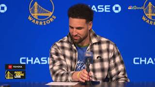 Klay THompson Postgame Interview | Golden State Warriors fall to New Orleans Pelicans 141-105