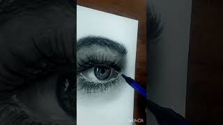 Hyperrealistic Charcoal Drawing #shorts #youtubeshorts #eyedrawing