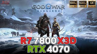 God of War Ragnarok | RTX 4070 + R7 7800X3D | FHD, QHD, 4K benchmarks