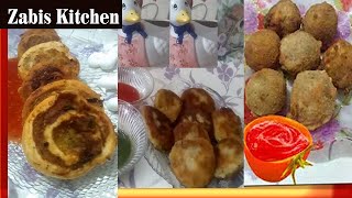 3 tasty recipe | Easy 3 Recipe|Chicken Aloo Cutlets | Chicken Aloo Pinwheel    Potato Noodles Balls