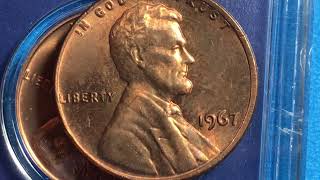 1967 US Penny - No Mint Mark Lincoln One Cent Coin