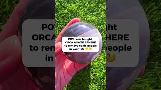 Say goodbye to negativity with the power of the Orca Agate Sphere! 🌟💎 #crystals #shorts