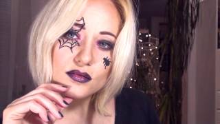 Паучок на лице / Quick and easy spider web halloween makeup