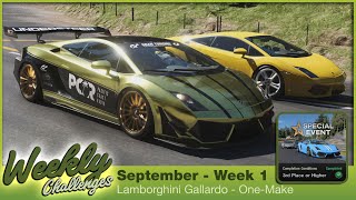 Lamborgini Gallardo One-Make I Weekly Challenges I September - Week 1 I Gran Turismo 7