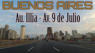 BA Streets - Au. ILLIA - Av. 9 DE JULIO Rush Hour Drive #BADriveSeries