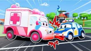 Help! Police Car and Ambulance need repair | Acting Safely Cartoons for Kids | Truck Videos