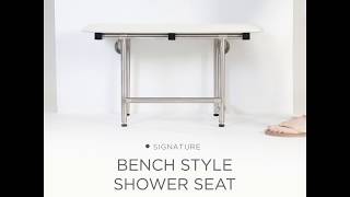 Lift-Assist Bench Style Shower Seat with Swing-down Legs