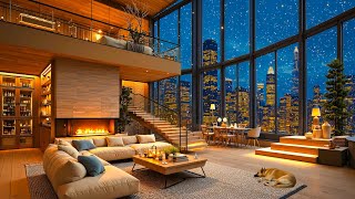 Winter Night Jazz Harmony ❄ Relax in Luxury NYC Apartment Ambience with Tender Jazz Piano Music