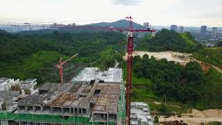 Drone Flight Over Construction Crane