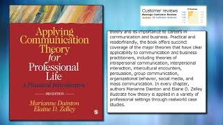 Applying Communication Theory for Professional Life: A Practical Introduction