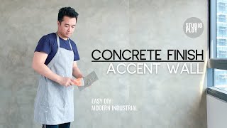 How To Create Concrete Finish Wall | DIY | Modern Industrial | Accent Wall