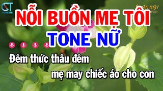 Karaoke Nỗi Buồn Mẹ Tôi Tone Nữ F#m | Nhạc Sống Mới || Karaoke Tuấn Kiệt