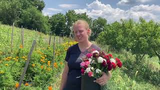 Found Farmer Annika getting ready for her u pick Flower Tours