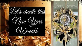 New Year Deco mesh wreath