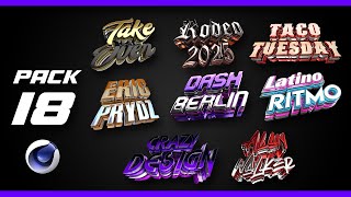 Cinema 4D - Editable 3D Texts  Pack 18 - Textos Editables Para Cinema 4D