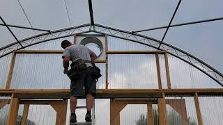 Greenhouse installing solar fans