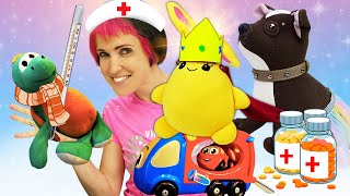 ¿Quién se ha enfermado? Juegos a doctor. Video de juguetes de peluche para niños en español