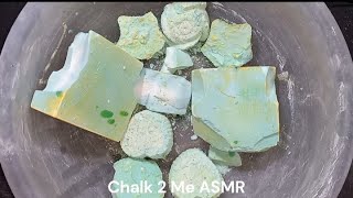 Green Dyed Gym Chalk Blocks Crush | Sleep Aid | Oddly Satisfying | ASMR