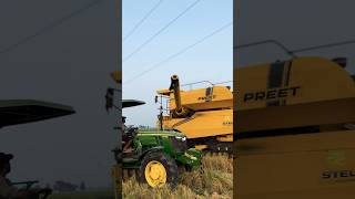 5405 jhondeere preet combine #jhondeeretractor #preetcombine #5405crdi #5405 #harvest #combine #2024