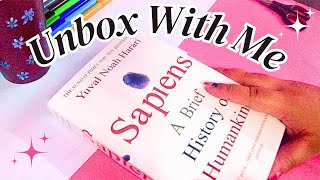 [ASMR] BOOK UNBOXING!! Sapiens: A Brief History of Humankind |Relaxing Sounds |