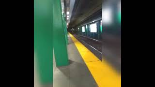 A train ride on the Mbta Green Line type 8 From: Arlington station To: Government center