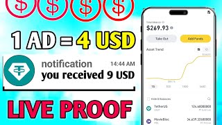 New Usdt Earning Site Usd Mining Site 2024 Best Investment Usdt Earning Website